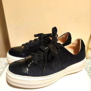 Bus Stop x All Black, Collab "Oversize" Black Leather Sneakers Sz.10/40 Ret.$250